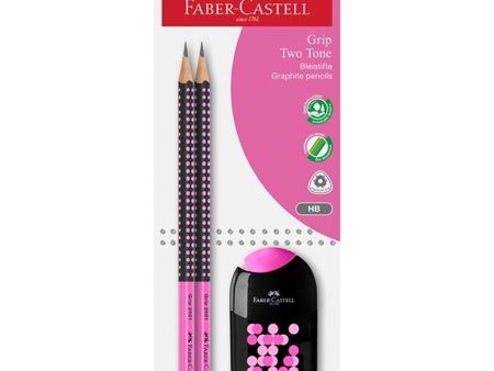 Faber-Castell Grip 2001 2 Tonet Blyant, Blyantspisser - Pink Sale