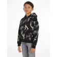 Calvin Klein Glitched Monogram Hoodie Aop Black Hot on Sale