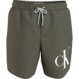 Calvin Klein Medium Drawstring Svømmeshorts Graphic Dusty Olive Online now