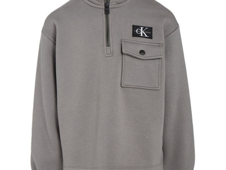 Calvin Klein Half-Zip Workwear Fleece Popover Brushed Nickel Discount