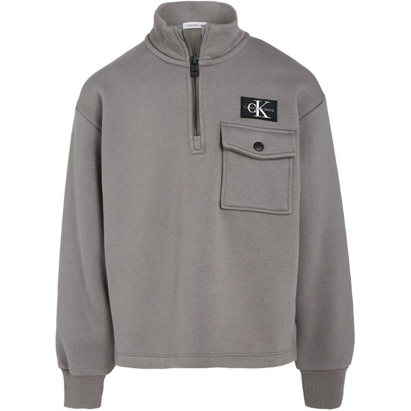 Calvin Klein Half-Zip Workwear Fleece Popover Brushed Nickel Discount