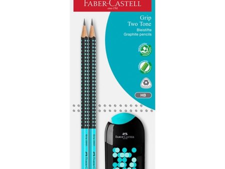 Faber-Castell Grip 2001 2 Tonet Blyant, Blyantspisser - Turkis Fashion