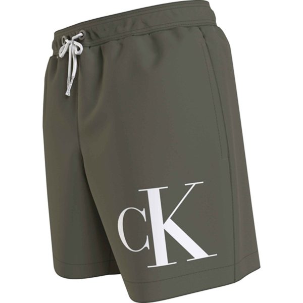 Calvin Klein Medium Drawstring Svømmeshorts Graphic Dusty Olive Online now