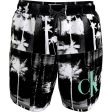 Calvin Klein Medium Drawstring Svømmeshorts Ck Palm Black Aop Online Hot Sale