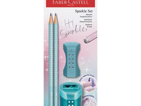 Faber-Castell Sparkle 2 Blyanter, Viskelær, Blyantspisser - Turkis Online Hot Sale