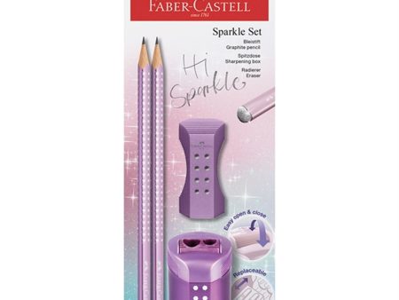 Faber-Castell Sparkle 2 Blyanter, Viskelær, Blyantspisser - Lilla Online now