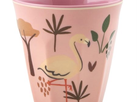 RICE Pink Jungle Animal Print Lille Melamin Børnekop on Sale