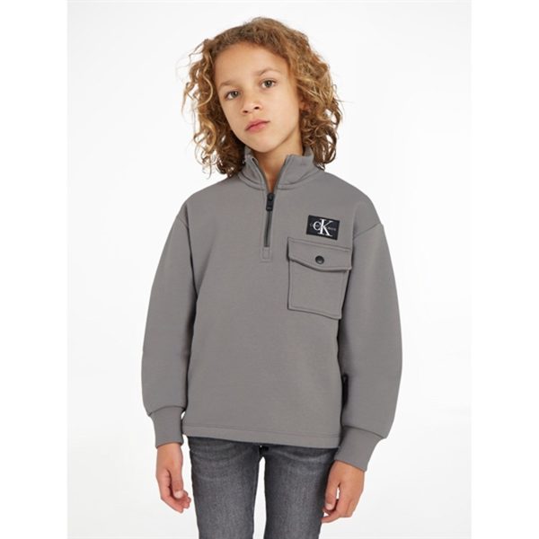 Calvin Klein Half-Zip Workwear Fleece Popover Brushed Nickel Discount