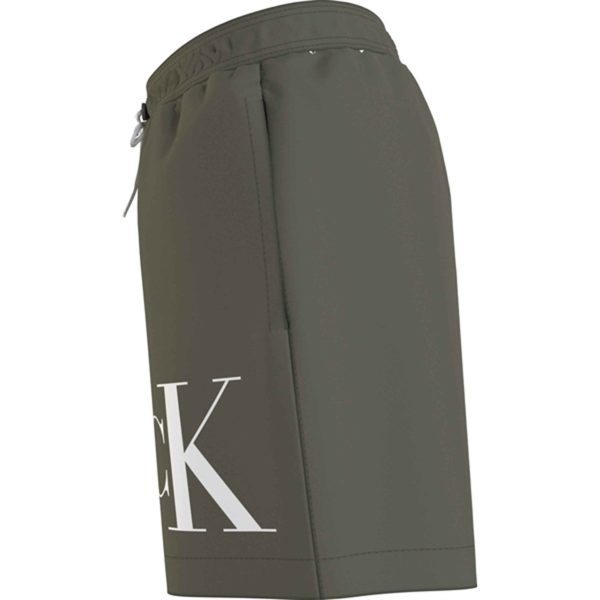 Calvin Klein Medium Drawstring Svømmeshorts Graphic Dusty Olive Online now