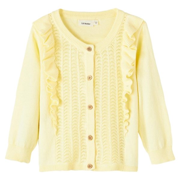 Lil Atelier Double Cream Hija Strikk Cardigan Online now