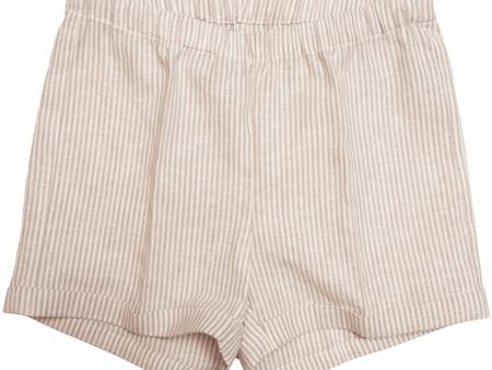 Huttelihut Set Shorts Linen Big Stripes Camel Online Sale