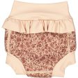 Wheat Red Flower Meadow Ruffle Neopren Badebukser Cheap