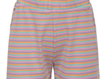 Kids ONLY Purple Rose Amelia Multistripe Shorts For Sale