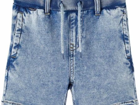 Name it Medium Blue Denim Ryan Jogger Denim Shorts Fashion