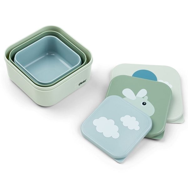 Done by Deer Snack Box Set 3-pack Happy Clouds Green Fashion