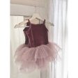 Dolly by Le Petit Tom Velvet Leotard With Tulle Tutu Kjole Dusty Violet Online Sale