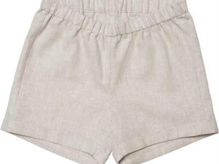 Huttelihut Set Shorts Linen Mini Stripes Camel Hot on Sale