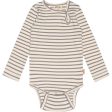 Petit Piao Dusty Lavender Offwhite Body L S Modal Striped Hot on Sale