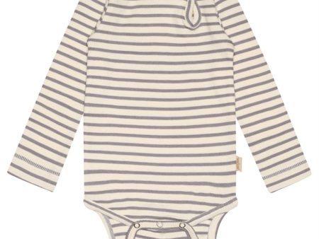 Petit Piao Dusty Lavender Offwhite Body L S Modal Striped Hot on Sale