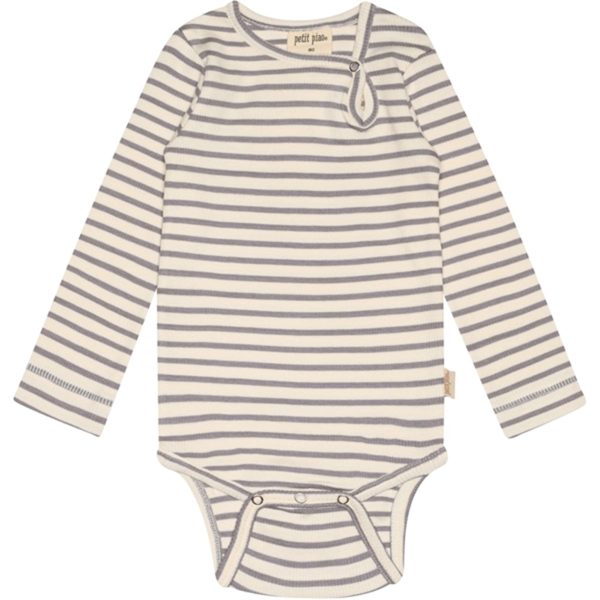 Petit Piao Dusty Lavender Offwhite Body L S Modal Striped Hot on Sale