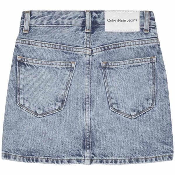 Calvin Klein A Line Denim Skjørt Salt Pepper Light For Cheap