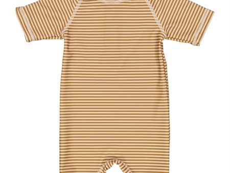 Wheat Golden Green Stripe Cas Badedrakt on Sale