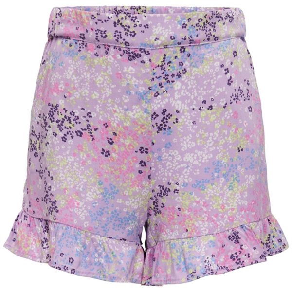 Kids ONLY Purple Rose w. Wild Ditsy Anna Frill Shorts Cheap