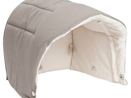 Copenhagen Colors Multifunksjonell Kalesje for Babylift Dark Grey Solid w. Creme Stripe Online Hot Sale