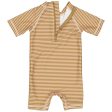 Wheat Golden Green Stripe Cas Badedrakt on Sale