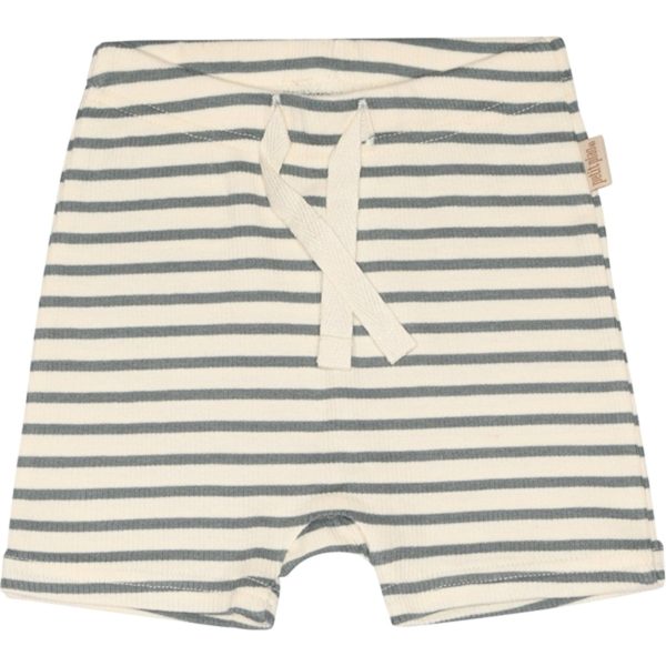 Petit Piao Light Petrol Offwhite Shorts Modal Striped Online Sale