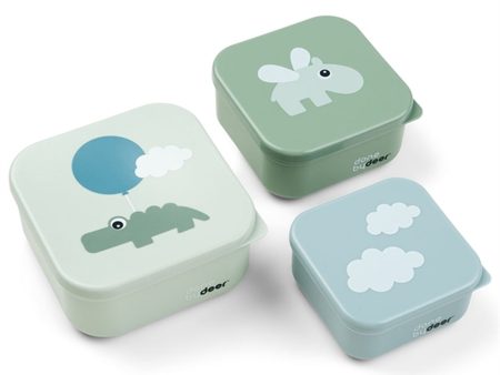 Done by Deer Snack Box Set 3-pack Happy Clouds Green Fashion